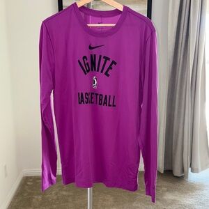 Nike Purple Black Long Sleeve Performance Tee